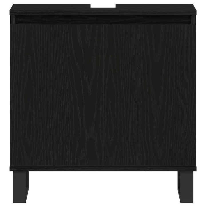 Badeværelsesskabsunder Sort eg 58 x 33 x 60 cm Konstrueret træ