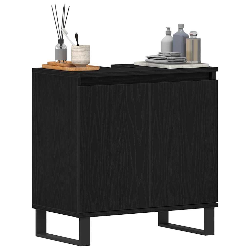 Badeværelsesskabsunder Sort eg 58 x 33 x 60 cm Konstrueret træ