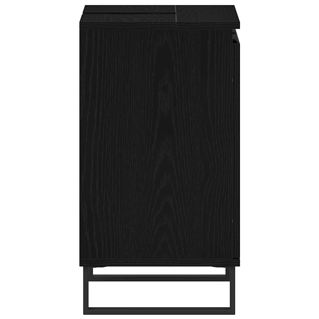 Badeværelsesskabsunder Sort eg 58 x 33 x 60 cm Konstrueret træ