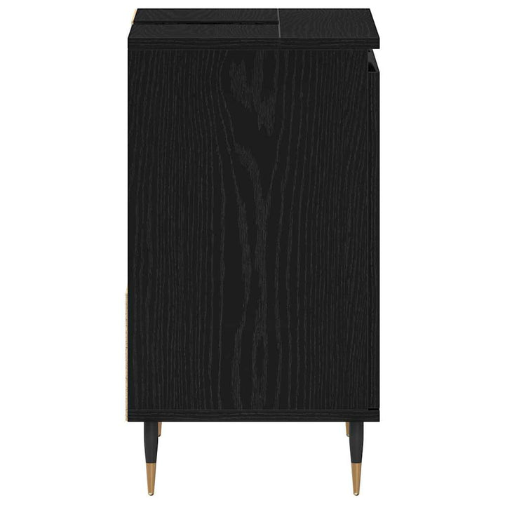 Badeværelsesskab Sort eg 65 x 33 x 60 cm Konstrueret træ
