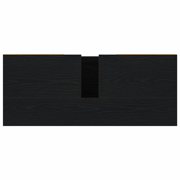 Badeværelsesskabsunder Sort eg 80 x 33 x 60 cm Konstrueret træ