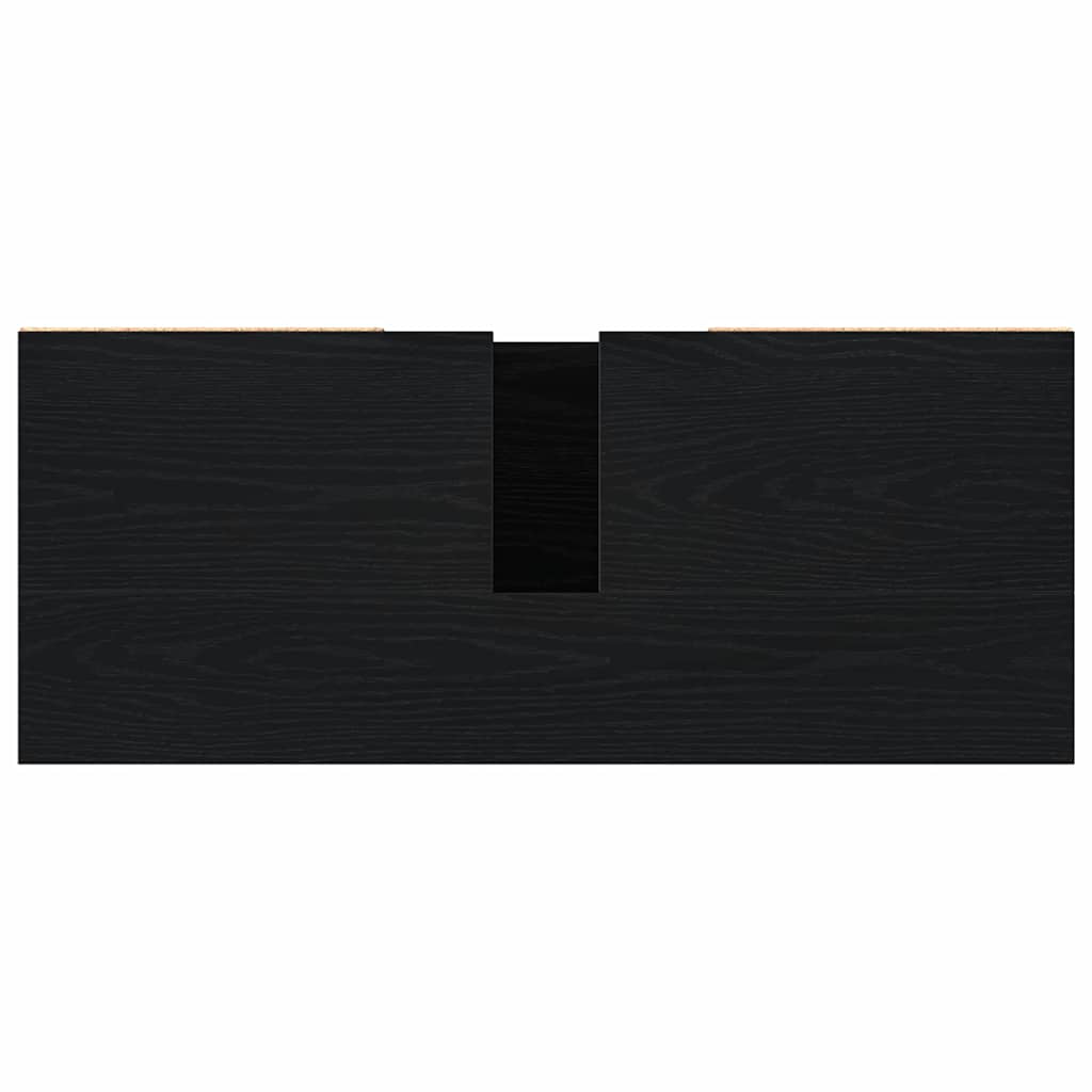 Badeværelsesskabsunder Sort eg 80 x 33 x 60 cm Konstrueret træ