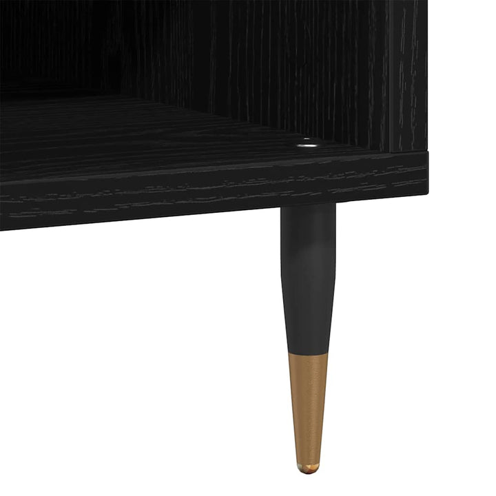 Pladeskab med hylde Sort eg 85 x 38 x 48 cm Konstrueret træ