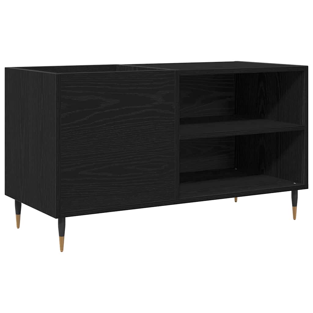 Pladeskab med hylde Sort eg 85 x 38 x 48 cm Konstrueret træ