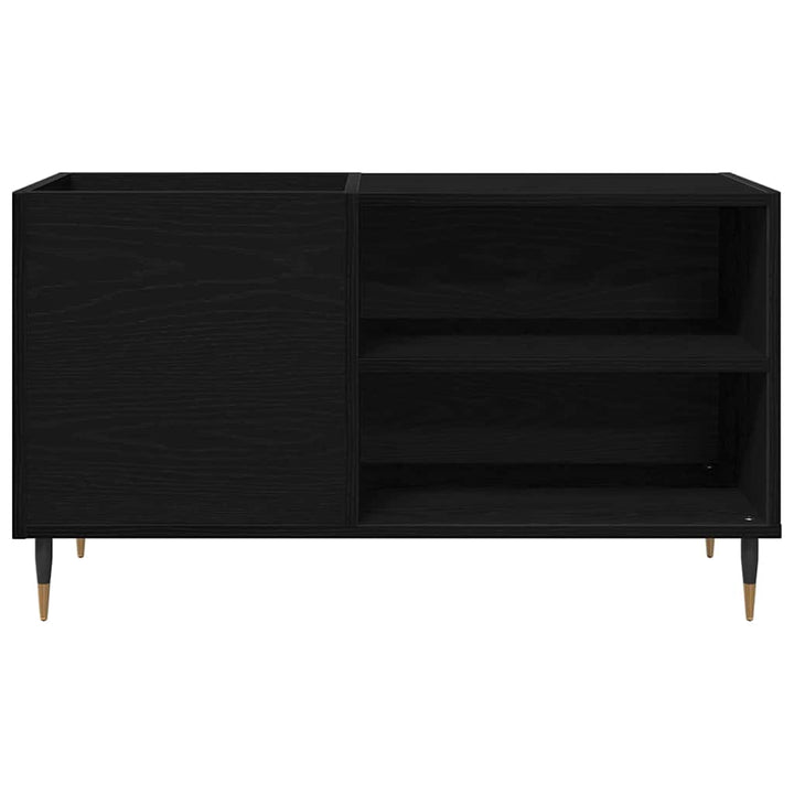 Pladeskab med hylde Sort eg 85 x 38 x 48 cm Konstrueret træ