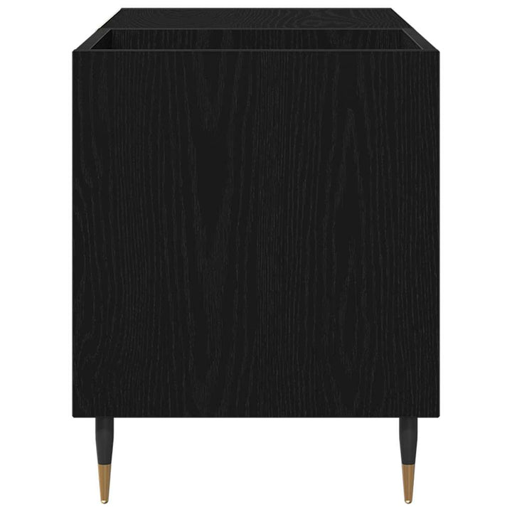 Pladeskab med hylde Sort eg 85 x 38 x 48 cm Konstrueret træ