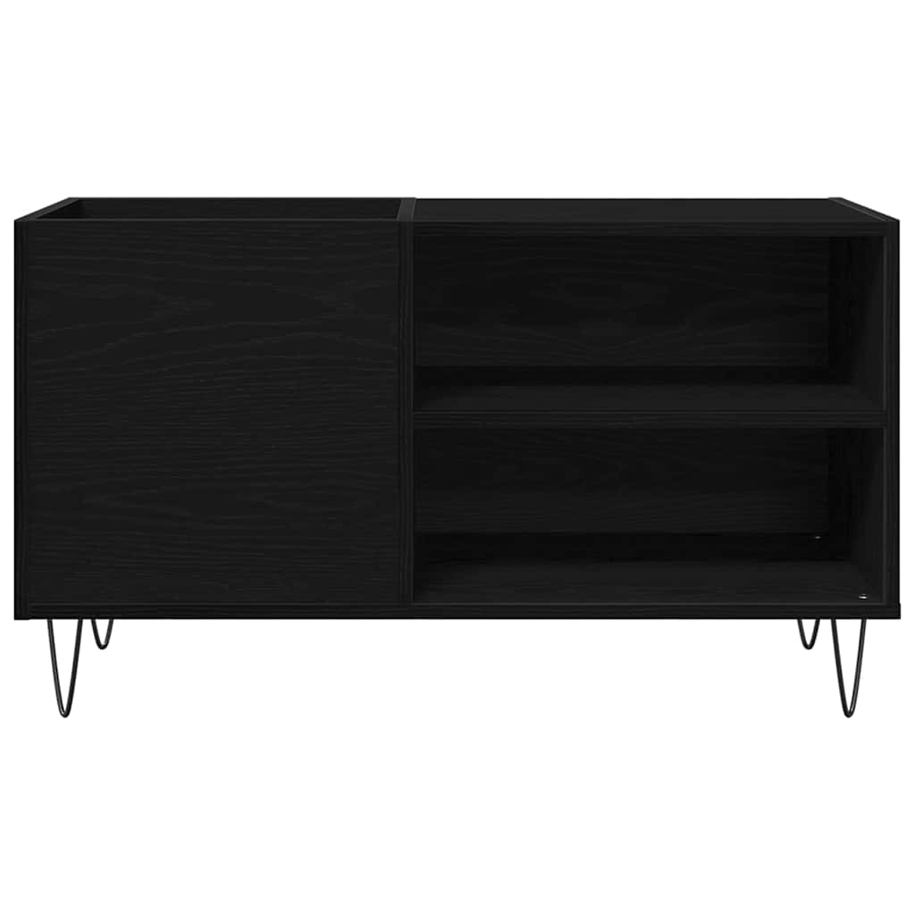 Pladeskab med hylde Sort eg 85 x 38 x 48 cm Konstrueret træ