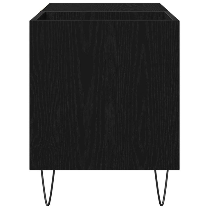 Pladeskab med hylde Sort eg 85 x 38 x 48 cm Konstrueret træ
