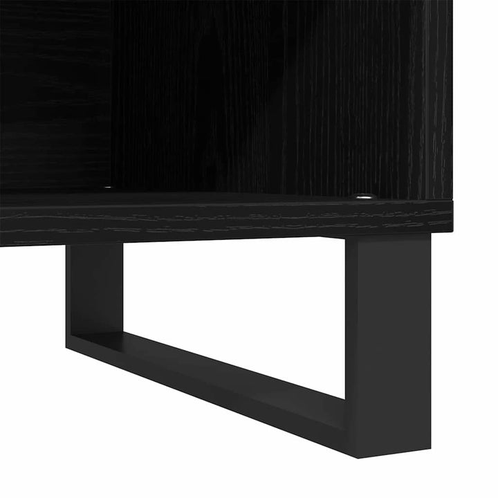 Pladeskab med hylde Sort eg 85 x 38 x 48 cm Konstrueret træ