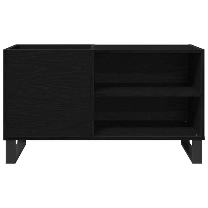 Pladeskab med hylde Sort eg 85 x 38 x 48 cm Konstrueret træ