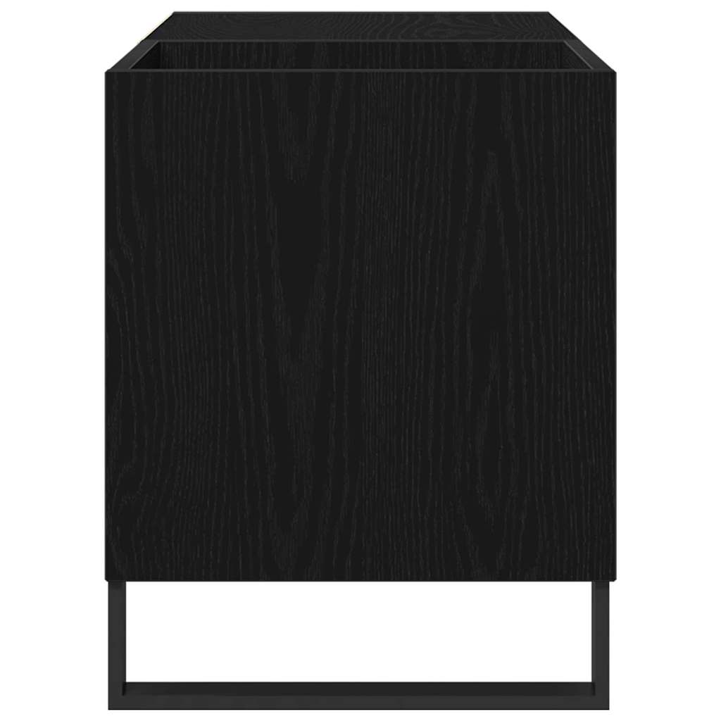 Pladeskab med hylde Sort eg 85 x 38 x 48 cm Konstrueret træ