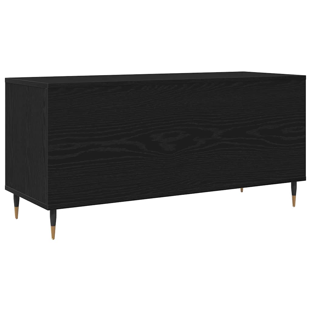 Pladeskab med hylde Sort eg 100 x 38 x 48 cm Konstrueret træ