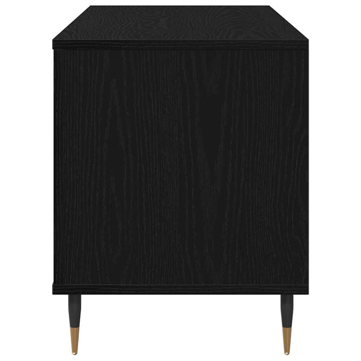 Pladeskab med hylde Sort eg 100 x 38 x 48 cm Konstrueret træ