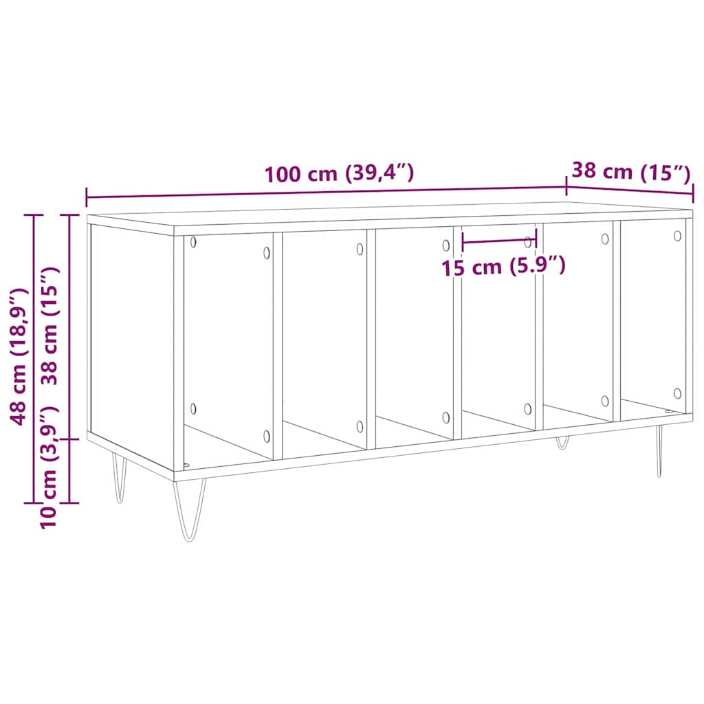 Pladeskab Gammelt træ 100 x 38 x 48 cm Konstrueret træ