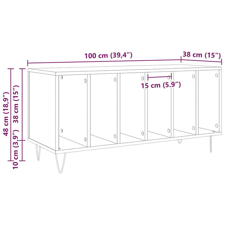 Pladeskab Gammelt træ 100 x 38 x 48 cm Konstrueret træ