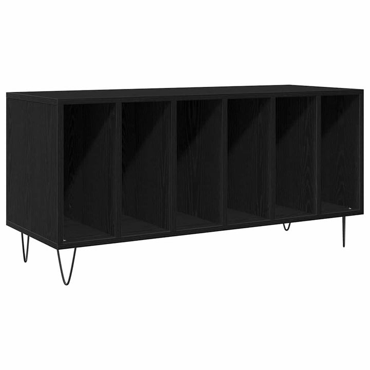 Pladeskab med hylde Sort eg 100 x 38 x 48 cm Konstrueret træ