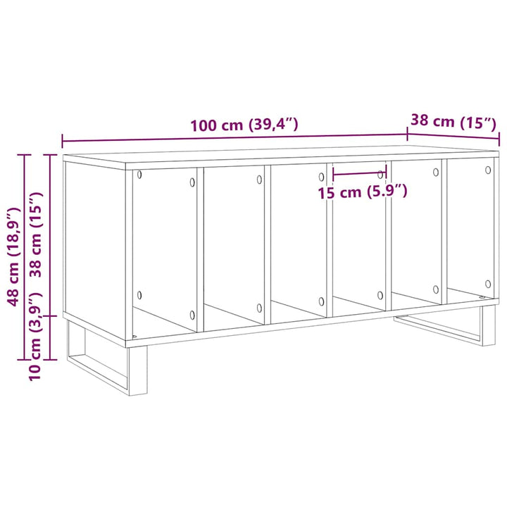 Pladeskab Gammelt træ 100 x 38 x 48 cm Konstrueret træ