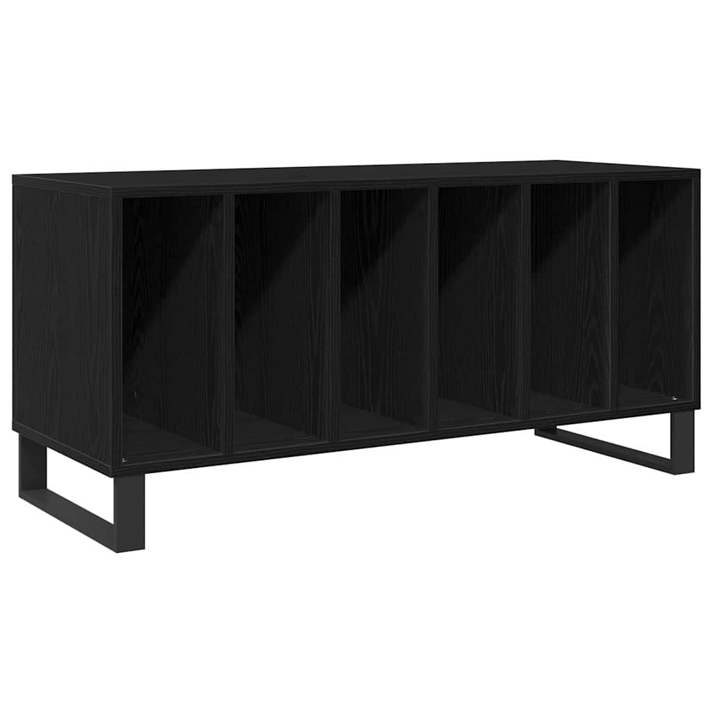 Pladeskab med hylde Sort eg 100 x 38 x 48 cm Konstrueret træ
