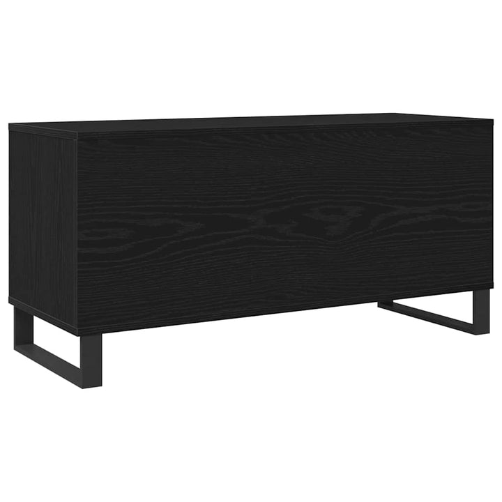 Pladeskab med hylde Sort eg 100 x 38 x 48 cm Konstrueret træ