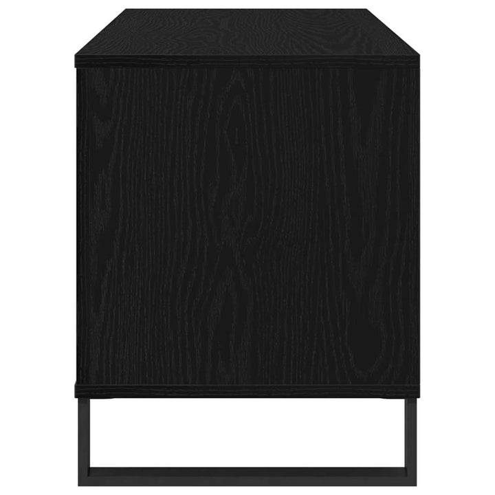 Pladeskab med hylde Sort eg 100 x 38 x 48 cm Konstrueret træ