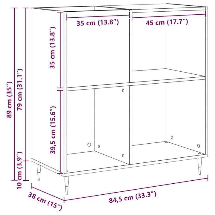 Pladeskab Gammelt træ 85 x 38 x 89 cm Konstrueret træ
