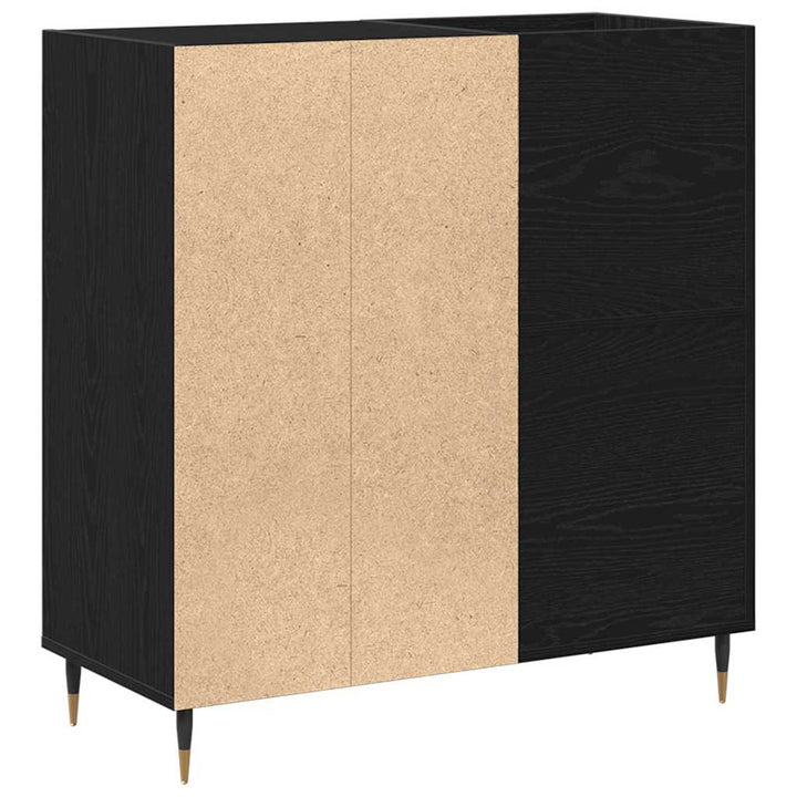 Pladeskab med hylde Sort eg 85 x 38 x 89 cm Konstrueret træ