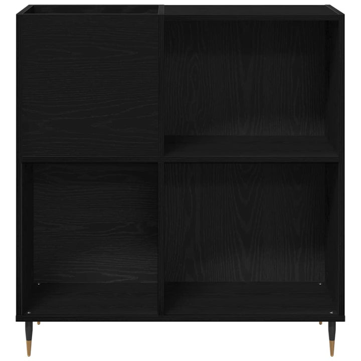 Pladeskab med hylde Sort eg 85 x 38 x 89 cm Konstrueret træ