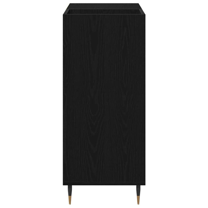 Pladeskab med hylde Sort eg 85 x 38 x 89 cm Konstrueret træ