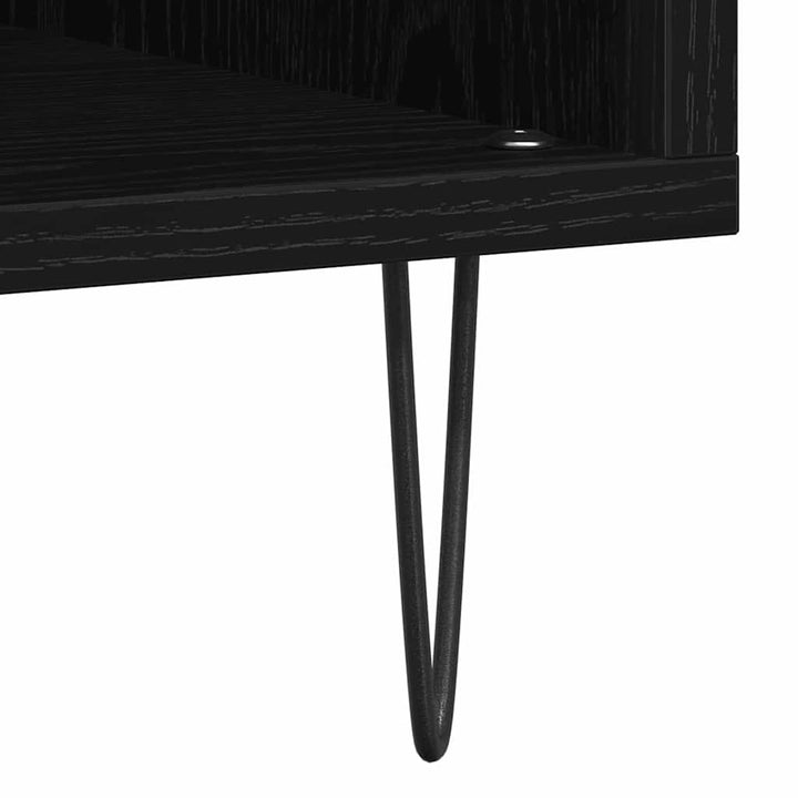 Pladeskab med hylde Sort eg 85 x 38 x 89 cm Konstrueret træ