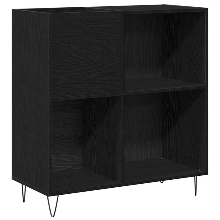 Pladeskab med hylde Sort eg 85 x 38 x 89 cm Konstrueret træ