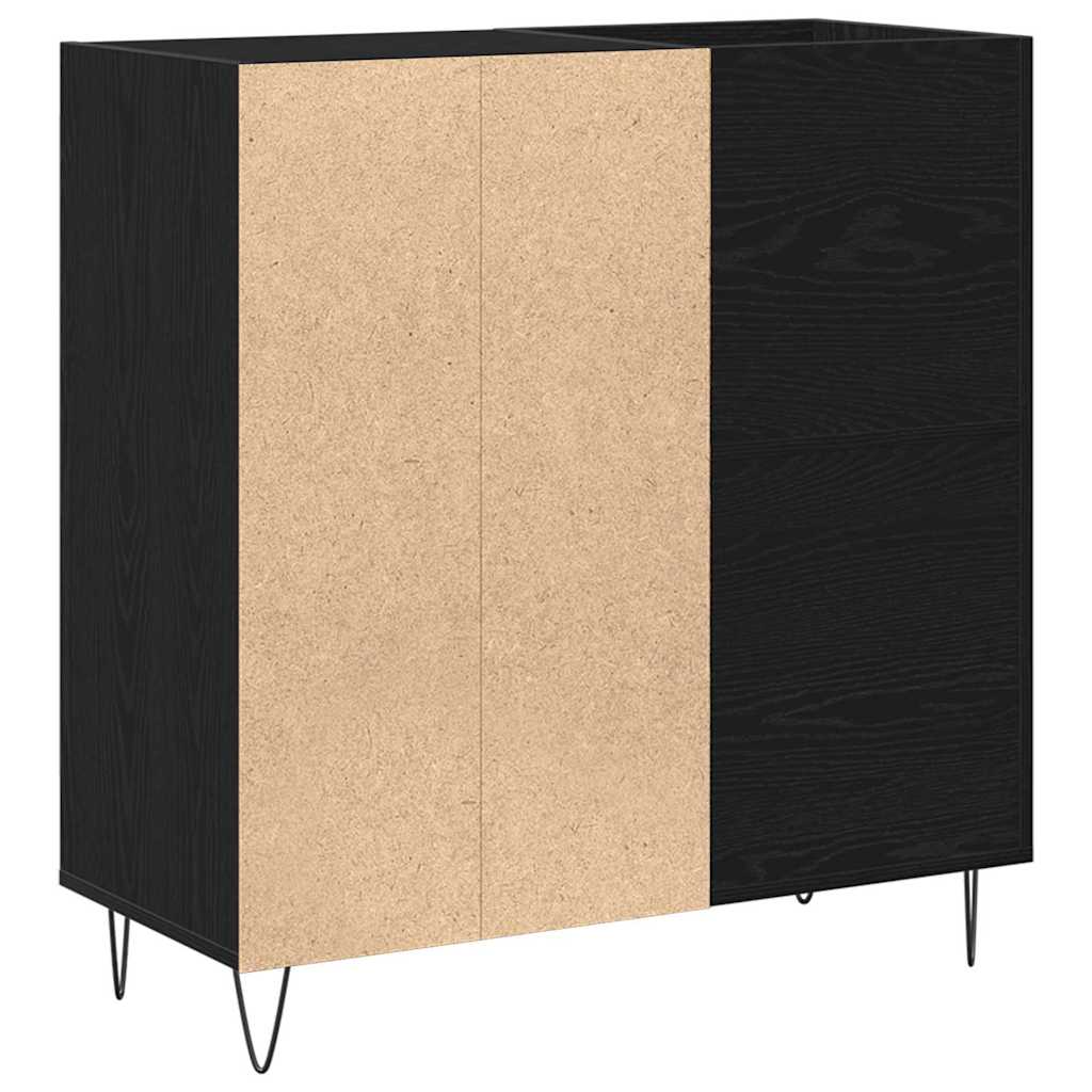 Pladeskab med hylde Sort eg 85 x 38 x 89 cm Konstrueret træ