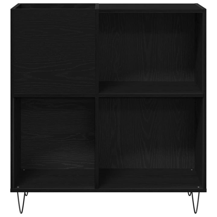Pladeskab med hylde Sort eg 85 x 38 x 89 cm Konstrueret træ