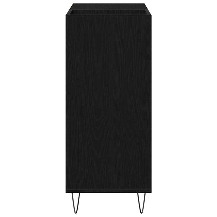 Pladeskab med hylde Sort eg 85 x 38 x 89 cm Konstrueret træ