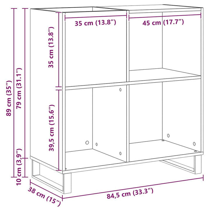 Pladeskab Gammelt træ 84,5 x 38 x 89 cm Konstrueret træ