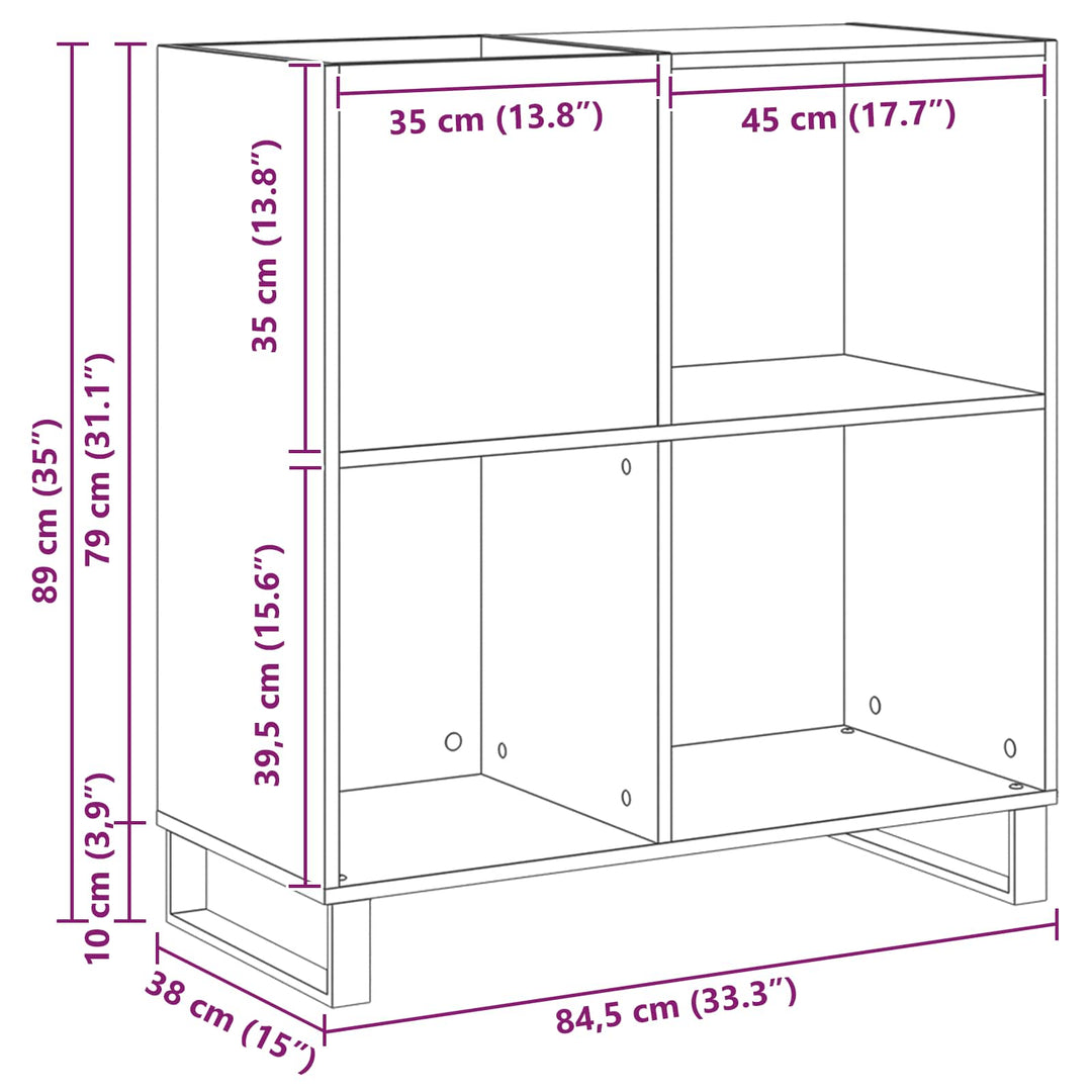 Pladeskab artisan eg 84,5 x 38 x 89 cm Konstrueret træ