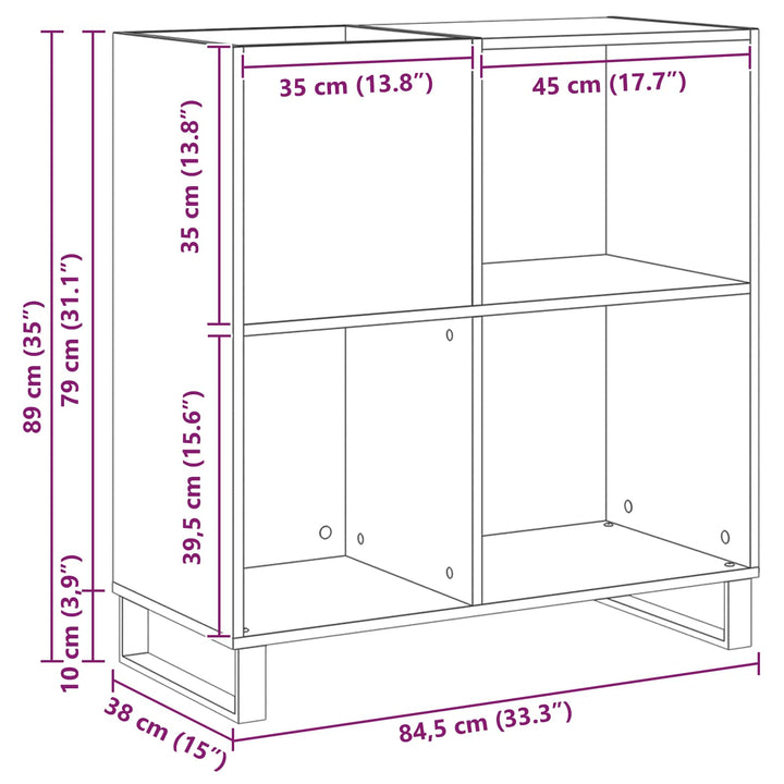 Pladeskab artisan eg 84,5 x 38 x 89 cm Konstrueret træ