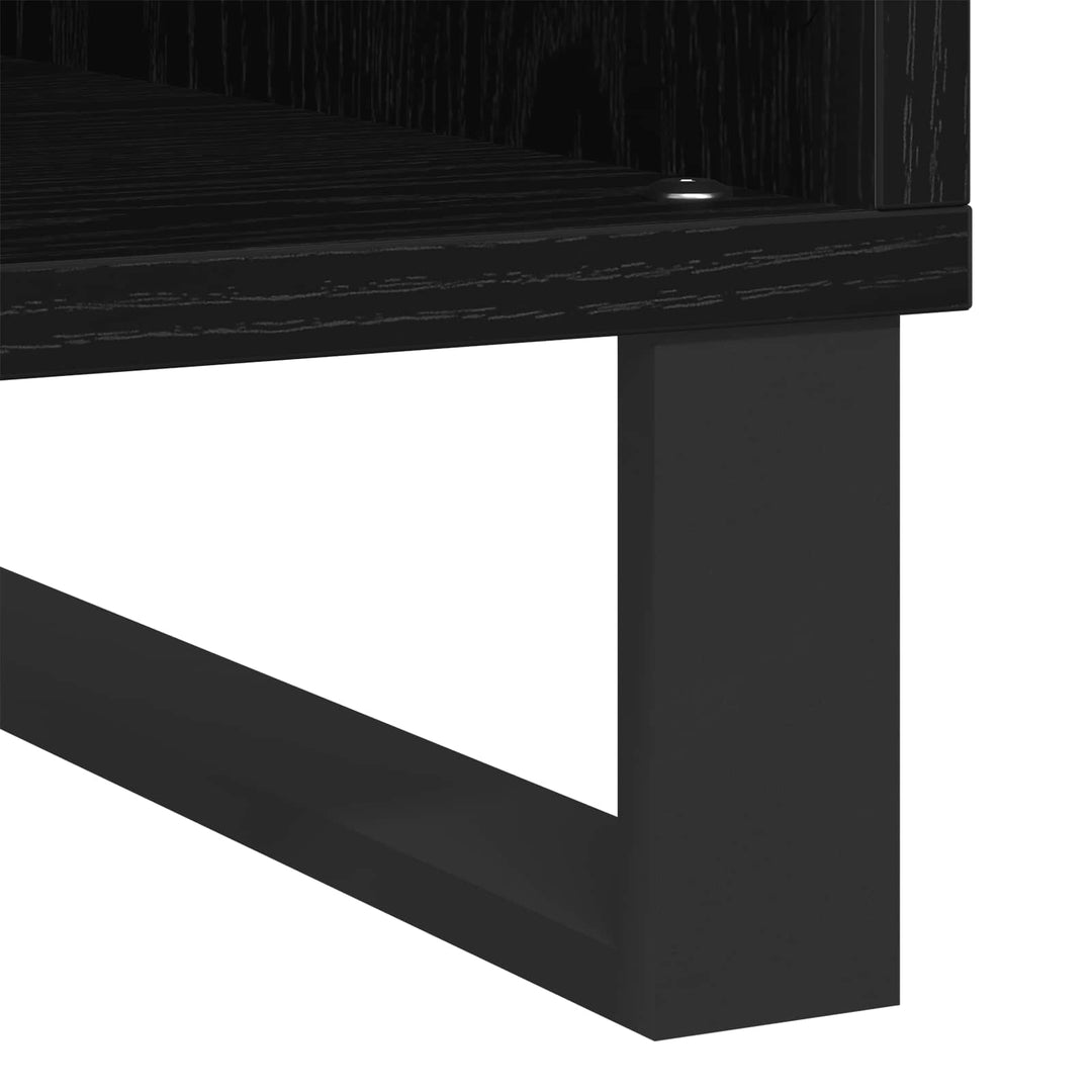Pladeskab med hylde Sort eg 85 x 38 x 89 cm Konstrueret træ