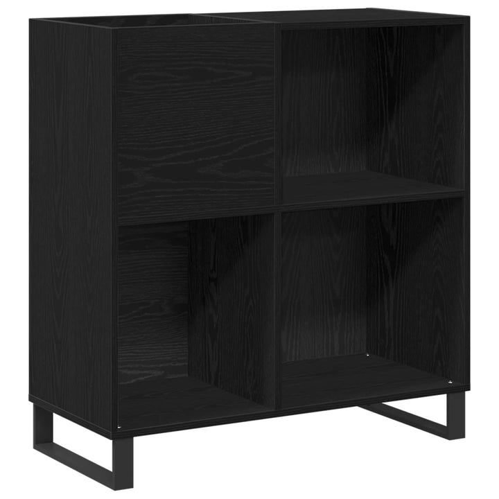 Pladeskab med hylde Sort eg 85 x 38 x 89 cm Konstrueret træ