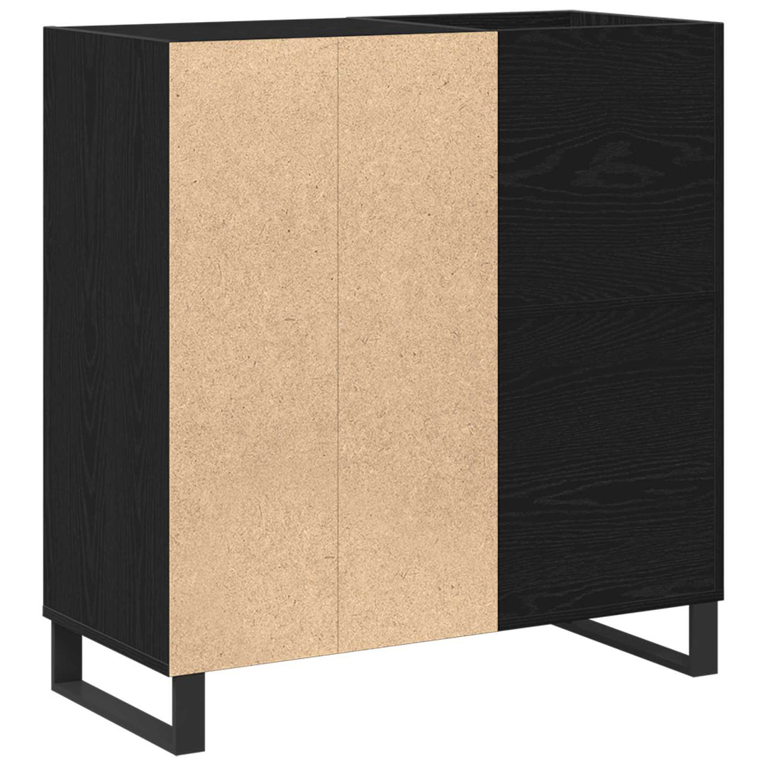 Pladeskab med hylde Sort eg 85 x 38 x 89 cm Konstrueret træ