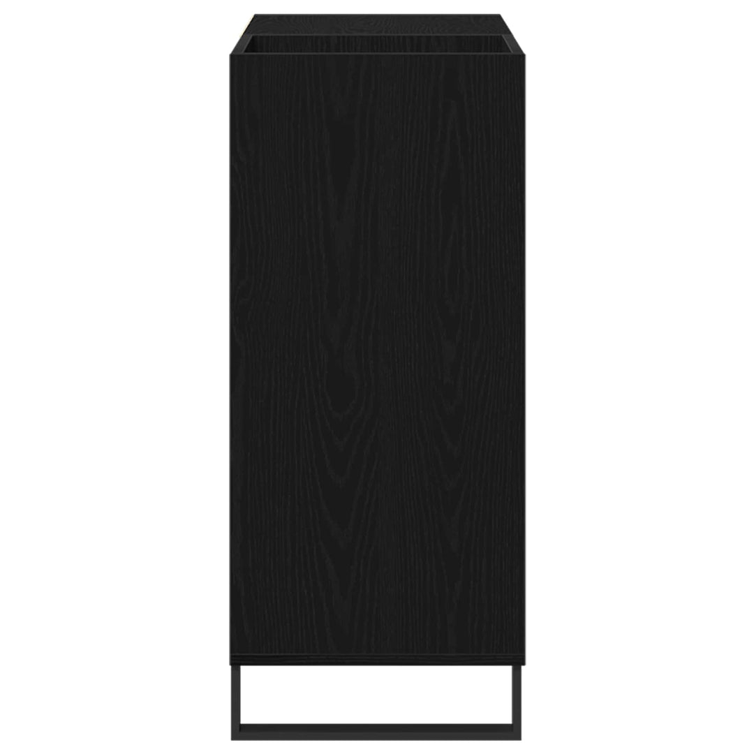 Pladeskab med hylde Sort eg 85 x 38 x 89 cm Konstrueret træ