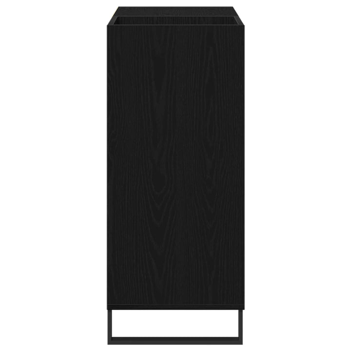 Pladeskab med hylde Sort eg 85 x 38 x 89 cm Konstrueret træ