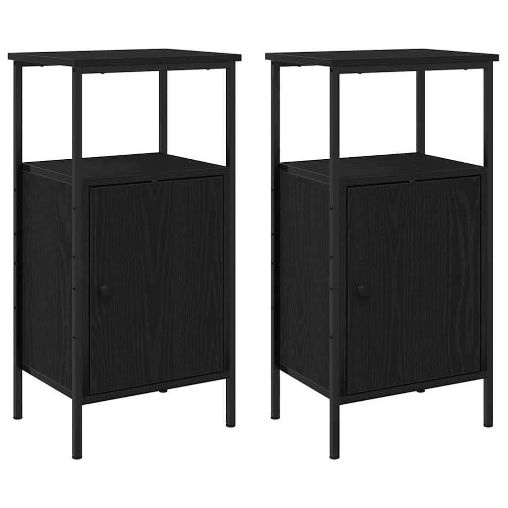 Natskab 2 pcs Sort eg 41 x 31 x 80 cm Konstrueret træ