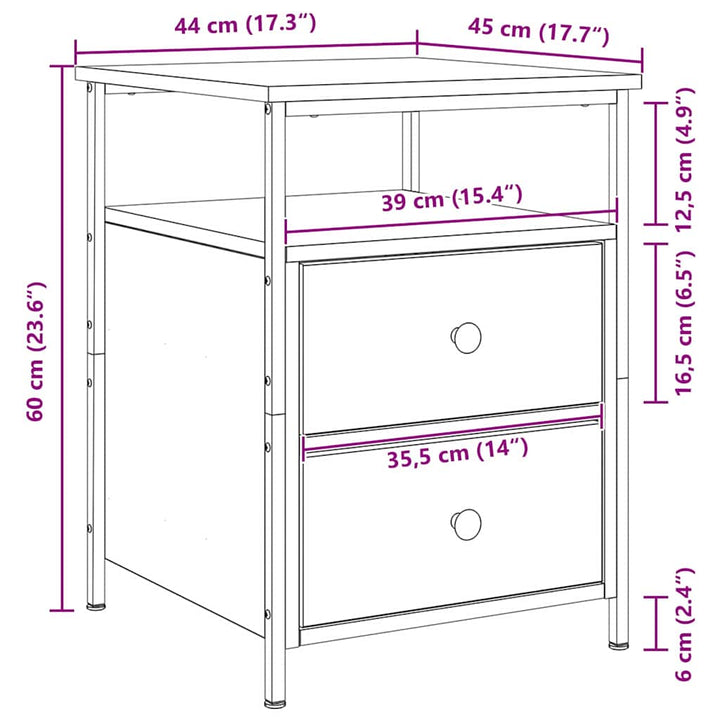 Natskab 2 stk. Sort eg 34 x 35,5 x 50 cm Konstrueret træ