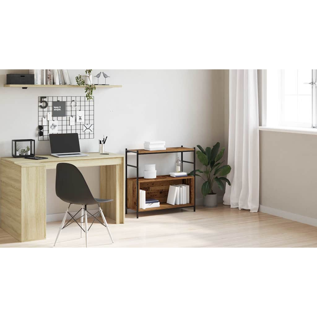 Bogreol Røget eg 80 x 30 x 78,5 cm Konstrueret træ