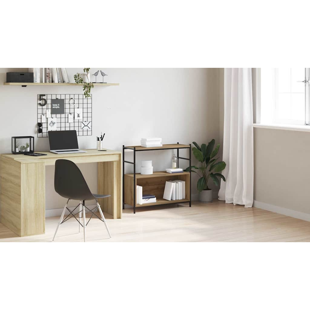 Bogreol Artisan Egetræ 80 x 30 x 78,5 cm Konstrueret træ