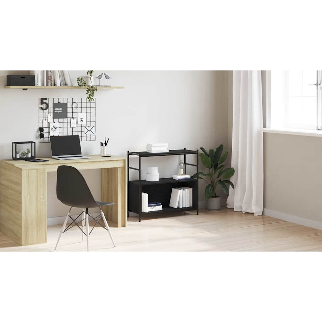 Bogreol Sort eg 80 x 30 x 78.5 cm Konstrueret træ