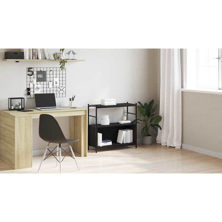Bogreol Sort eg 80 x 30 x 78.5 cm Konstrueret træ