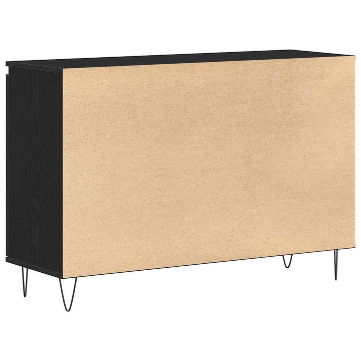 Sideboard med skuffe Sort eg 101,5 x 35 x 70 cm Konstrueret træ