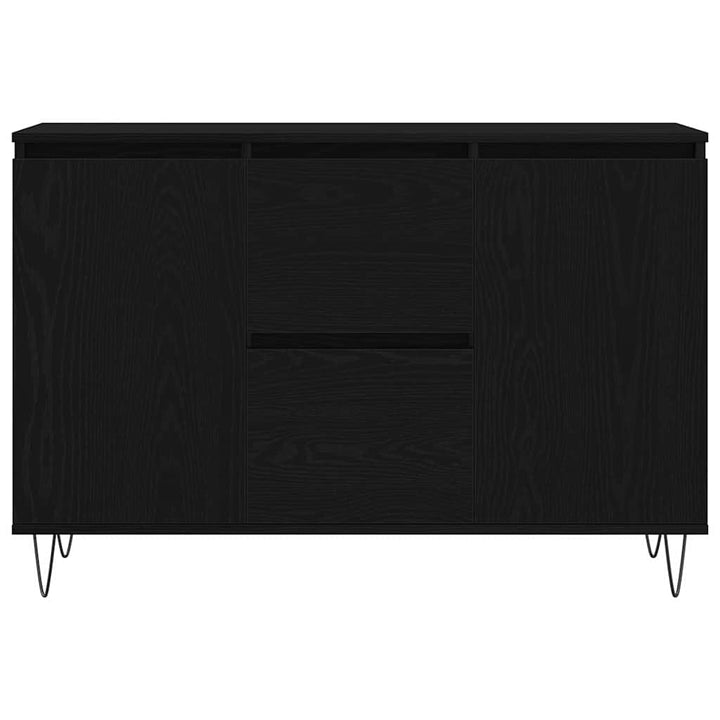 Sideboard med skuffe Sort eg 101,5 x 35 x 70 cm Konstrueret træ