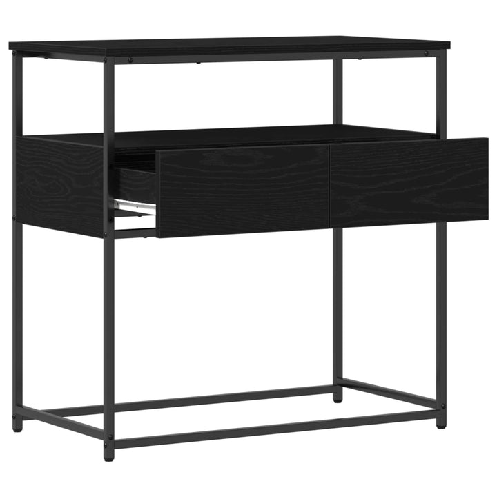 Konsolbord med skuffe Sort eg 75 x 40 x 75 cm Konstrueret træ